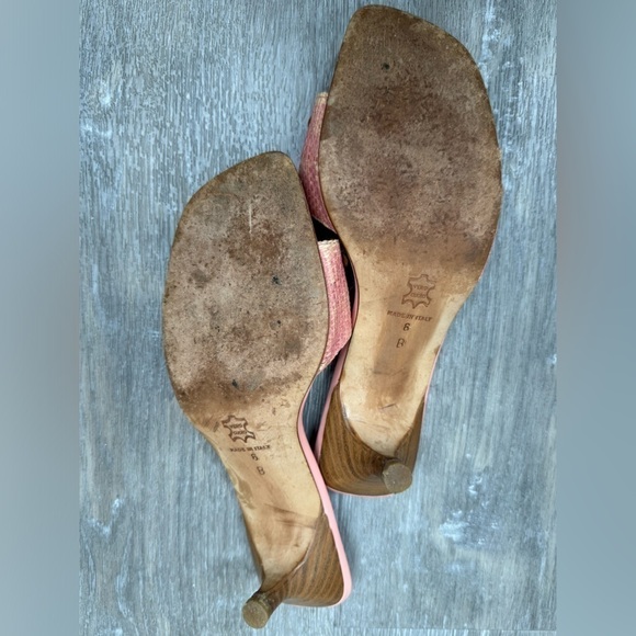 Isaac Mizrahi Floral Appliqué Spring Wicker Weave Pink Peach Sandals Size 6 - Picture 15 of 15